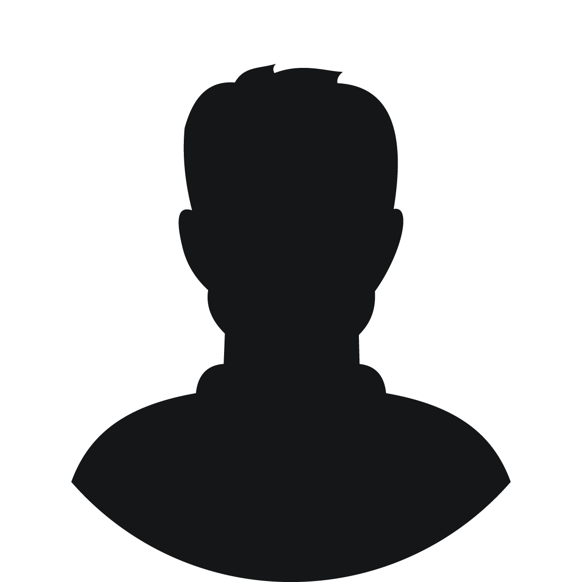 Stilisiertes Icon: Schwarze Silhouette einer Person mit kurzen Haaren als Platzhalter für einen Musiklehrer.